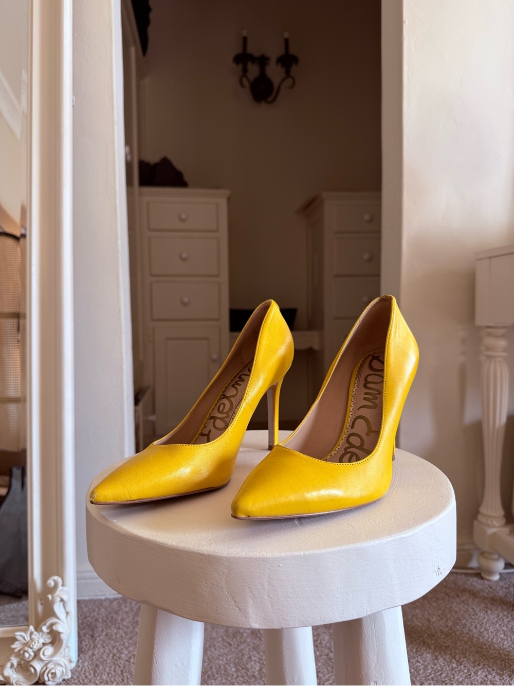 Sam Edelman Bright Yellow Pointed-Toe Stilettos